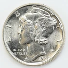 1942 UNC Mercury Dime Silver 10c
