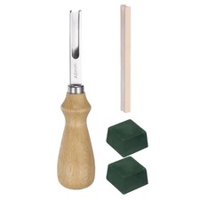 4pcs Leather Edge Beveler 6mm Tool Skiving with Whetstone Polishing