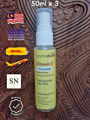 3X 50ml Vitamin E + Ceramide Hyaluronic Acid Hydra Soothe face mist Halal