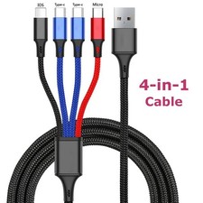 4 in 1 Multi USB Charging Cable Fast Charger Cord For iPhone Type C Micro