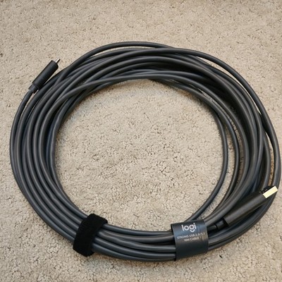 Logitech Strong 10m USB-A to USB-C Cable - Charcoal - P/N 850-000015
