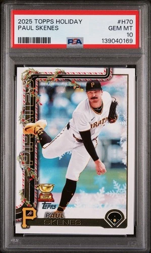 PSA 10 2025 Topps Holiday - Holiday Variation Paul Skenes #H70 RC Pirates Pop 10