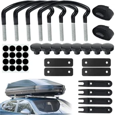 Universal Roof Box U-Bolt Clamps Cargo Carrier Roof Rack Bracket Van Mounting