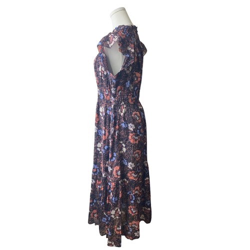 Cleobella Kyah Calista Floral Flutter Sleeve Midi Dress Sz L 100% Organic Cotton - Picture 3 of 11