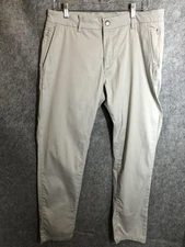 Bird Dogs Pants Mens 34x32 Light Gray Stretch Chino Zipper Pockets Performance