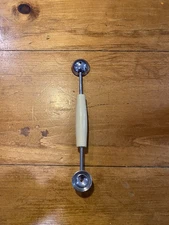 Ekco Stainless Steel Double End Melon Baller - Almond Beige Plastic Handle