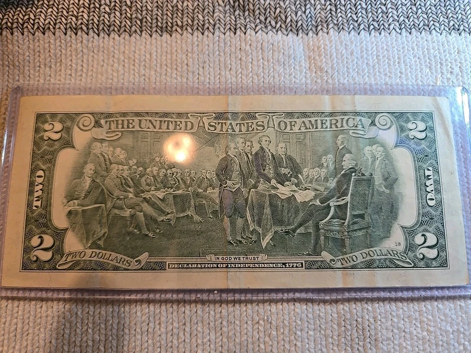 2009 2 dollar bill Unique Serial Number D12300009 A - Image 2 of 2