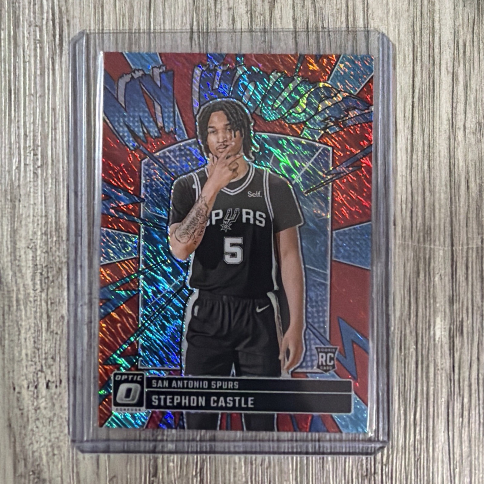 2024-25 Panini Optic - My House Stephon Castle #16 Red Shimmer Prizm #67/75 (RC)