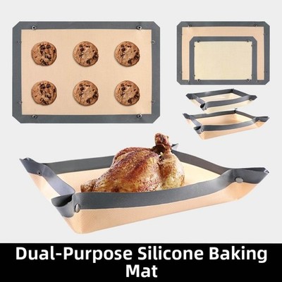Gray Red White Silicone Baking Mat for Cookies Macarons Bread and Roasting