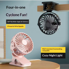 Portable Clip on Fan USB Rechargeable Personal Mini 360 Rotate Cooling Table Fan