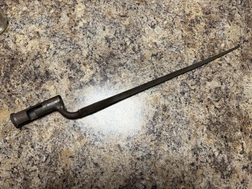 Civil War Musket Socket Bayonet, 1800s Original Antique Collectible Triangle