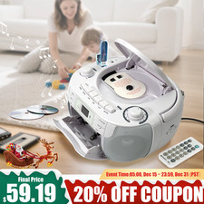 CD Player Boombox TR621 Cassette Player Portable AM FM Radio Stereo Xmas Gift