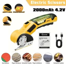 Cordless Electric Scissors Cardboard Cutter With Lock LED Light 2000mAh Battery