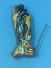 Toker Poker Lighter Sleeve Smoking Tool  CLIPPER STYLE  ~ GREEN Stoner Girl ~