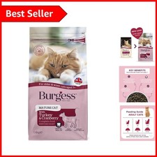 1.4kg Burgess Senior Cat Food with Turkey and Cranberry - Joint & Heart Support 12.14 per kilo