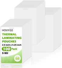 100 Pack 5Mil Thermal Laminating Pouches, 2.5X4.25 Inches ID Badge Size Laminate