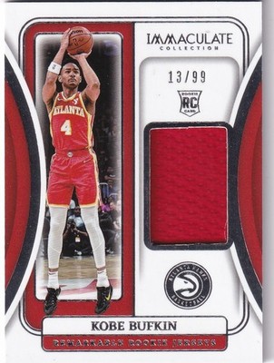 2023-24 NBA Panini Immaculate No. RRJ-BUF Kobe Bufkin Rookie Patch 13/99