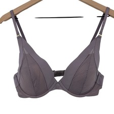 Thirdlove Shadow Stripe Plunge Bra Lavender Purple 34C Deep V-Neck Adjustable