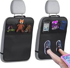 Back Seat Cover For Kids  3 Pocket Storage Organizer, 2 Pack X-Large Waterproof