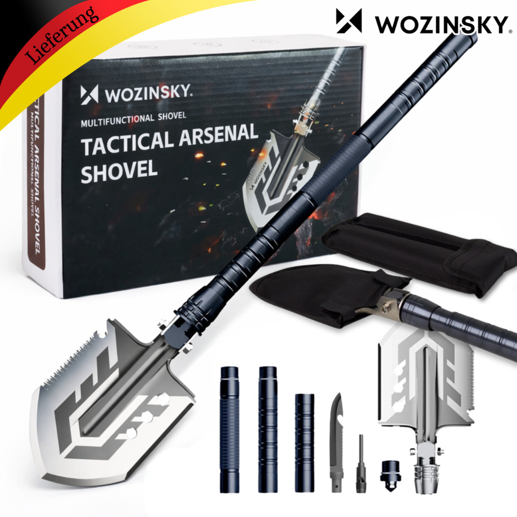 Multifunktionsschaufel Survival Bushcraft Klappspaten mit Säge Outdoor Edelstahl