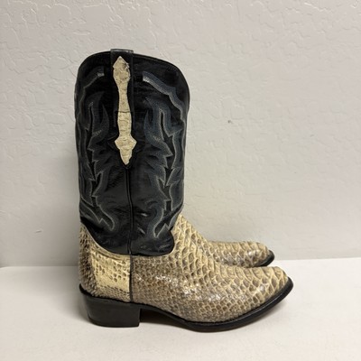 Cowboy Pro Boots Python Snake Skin Vintage Western Leather Boots Size 12