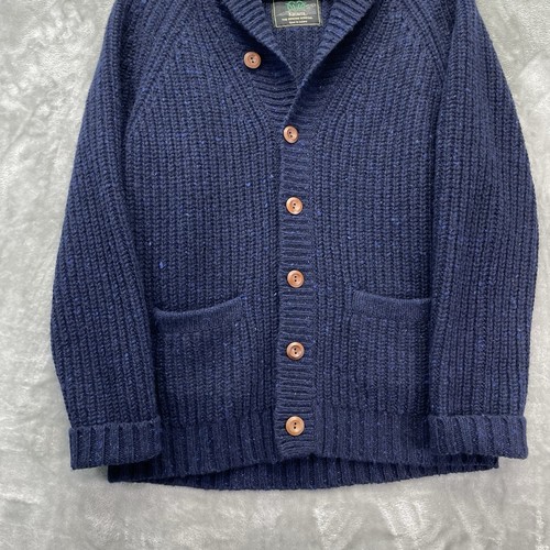 J Crew Cardigan Sweater Men Large Dad Wool Kilcarra Shawl Collar Ireland chunky - Picture 10 of 14