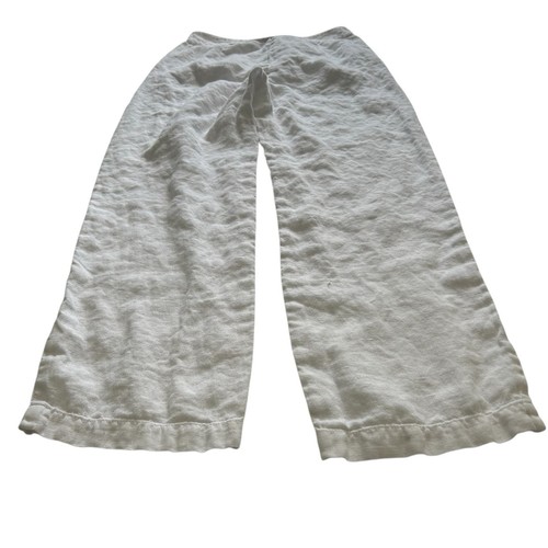 EILEEN FISHER Women's White Linen Straight Pants Trouser Size Small Petite - Picture 2 of 10