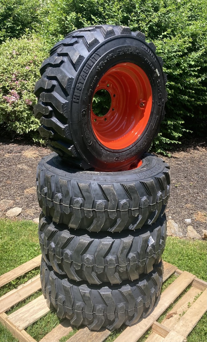 4-NEW 12-16.5 SKS-1 Skid Steer Tires/Rims/Wheels for Kubota