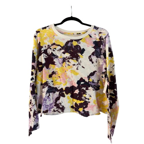Anthropologie Women’s Long Sleeve Tee Top Floral Multicolor Size Medium NWT