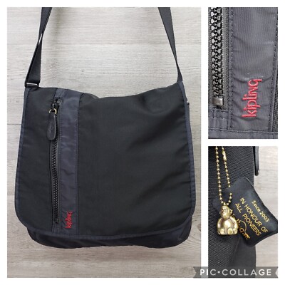 Kipling Messenger Crossbody Expandable Bag Brass Monkey In Honour of All Pioneer