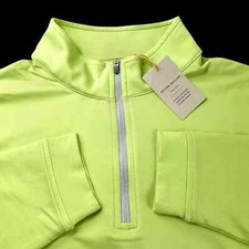 Peter Millar Crown Sport Perth Melange Stretch Quarter Zip Pullover Lime XL