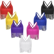 Women Tops Samba Dancewear Stage Crop Top Swing Latin Fashion Dance Costume