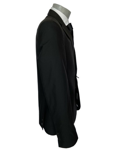 Abito uomo nero con righe su tono, taglia 48 regular fit in misto cotone, -70%. - Foto 5 di 9