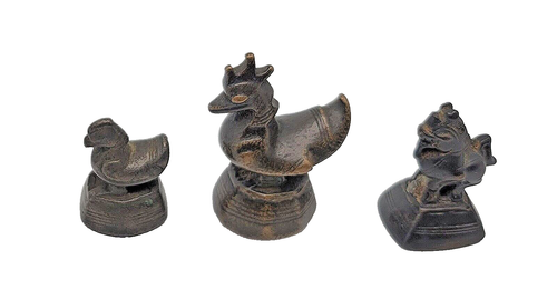 Antique Burmese "Opium" Weights Bronze Set of 3 - Picture 3 of 5