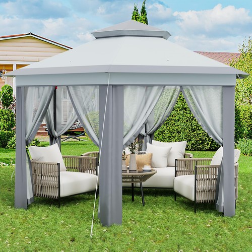 Pop Up Gazebo 13x13 ft Outdoor Patio Canopy Shelter Gazebo Tent w/Mesh Netting - Picture 3 of 36