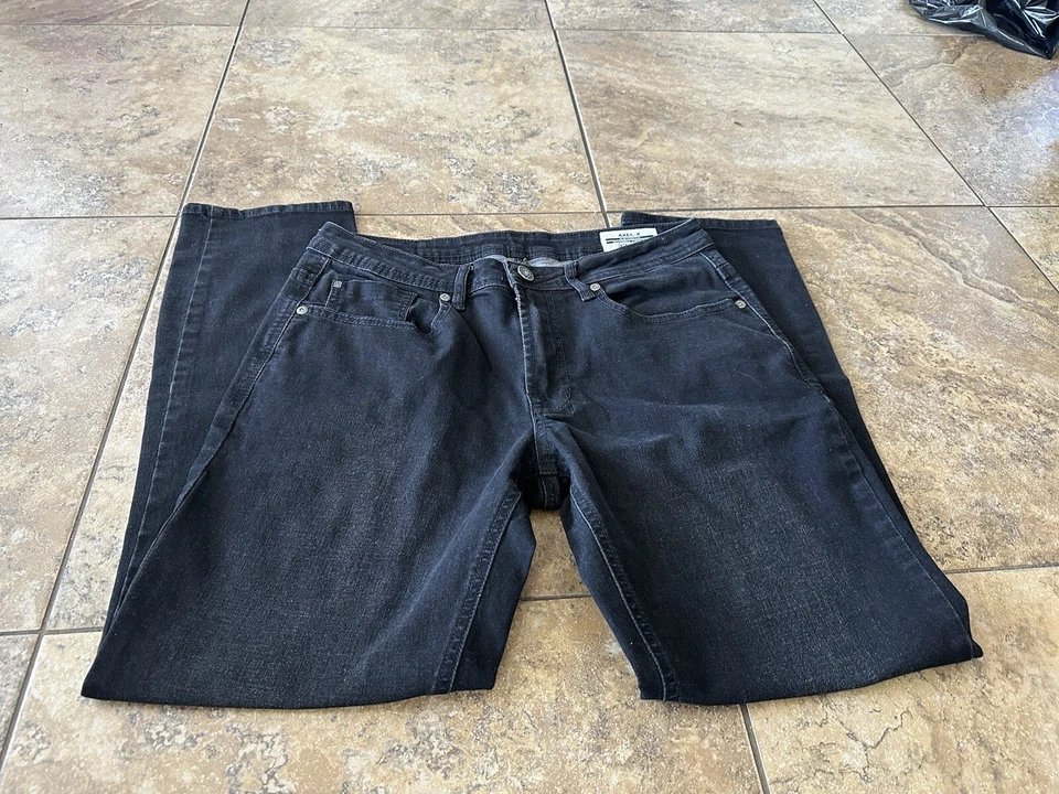 Pantalones de mezclilla para hombre Buffalo David Bitton 32 x 30 Archer ajustados elásticos negros flexibles Foto 3 de 4