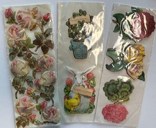 ANNA GRIFFIN NOS 3 Larger Size 3D Sticker Packs NIP EASTER Bunny, Tulips  MORE