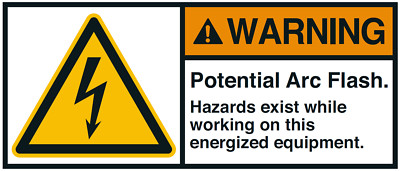 Warnaufkleber ''WARNING Potential Arc Flash. Hazards e..'' 35x80/45x100/70x160mm