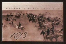 Oklahoma Strip Land Run 1893 OK Historical Society Photo, Indian, Horse Postcard