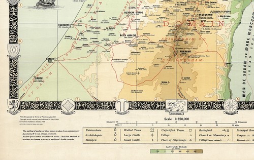 1944 Palestine Of The Crusades Map Israel Medieval History Holy Land 11x16 Print - Bild 9 von 9
