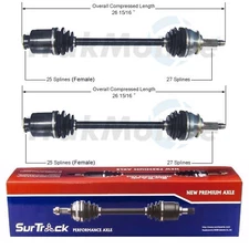 2 Front CV Axle Shafts SurTrack Set for Subaru Impreza Forester Legacy AWD/FWD