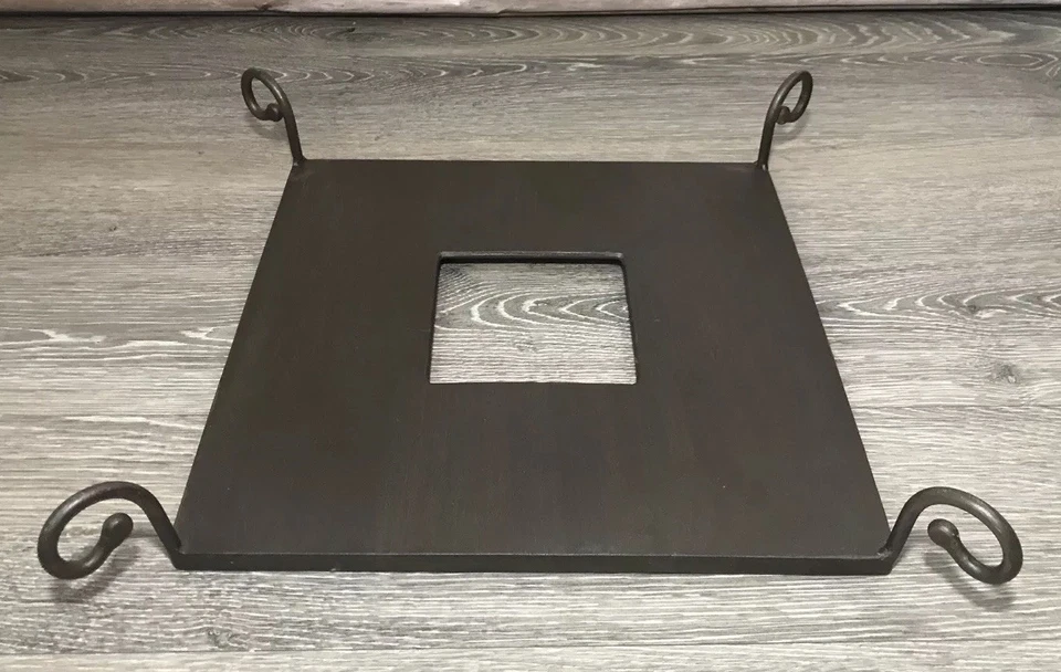 Bandeja portavelas de pilar cuadrado de hierro forjado Pottery Barn centro de mesa RETIRADO Foto 4 de 4