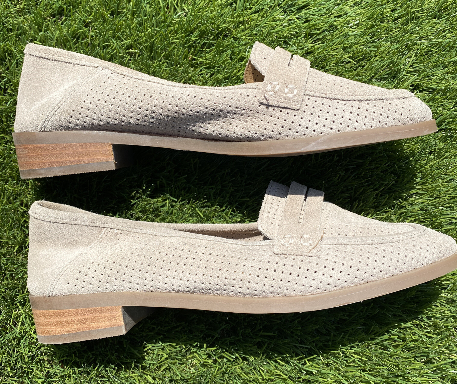 Lucky Brand Caylon Suede Penny Loafer Taupe Size 7.5 Gem