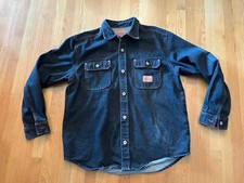 Vintage Guess Denim Jean Jacket Men's 3XL Dark Wash Black DSN 10M 11 USA MADE