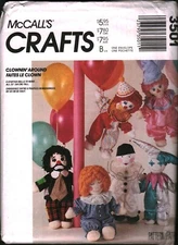 3501 Vintage McCalls SEWING Pattern Stuffed Clown Doll Clothes UNCUT OOP Sew FF
