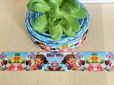 1" (1 YD) Dora the Explorer Grosgrain Ribbon Swiper Hair Bow Ribbon