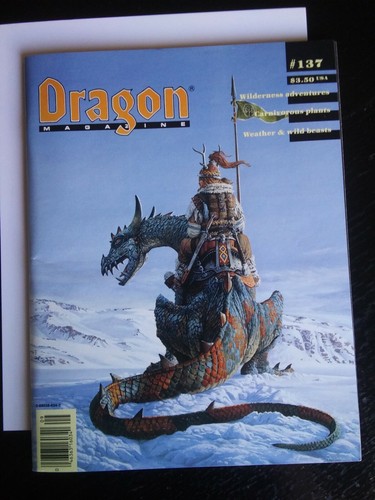 Dragon Magazine #137 NM Con August 1988, cover by Ken Widing (01 232022)