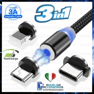 Cable Magnet 3 IN 1 Cable Reload Adapter Type C/Micro USB