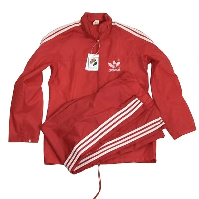 ECHT VINTAGE Adidas Traininganzug Gr 46 Jogginganzug Track Suit XS Trefoil Fire - Bild 1 von 4