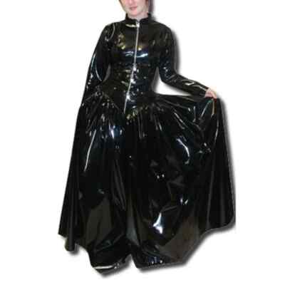 Lockable Spandex PVC Leather Long Dresses Exotic Party Wetlook Pleated Dress  | eBay